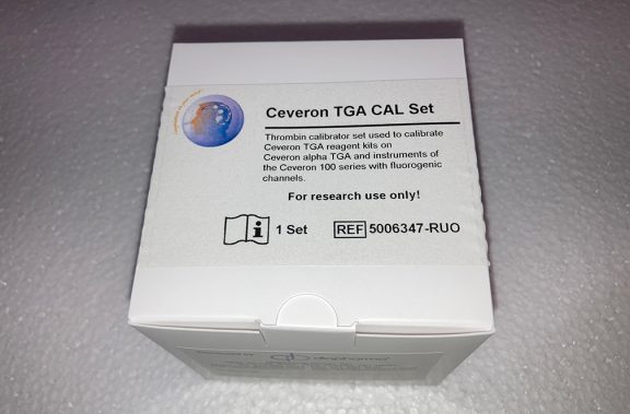 DiaPharma Technoclone ceveron TGA CAL Set on a white surface