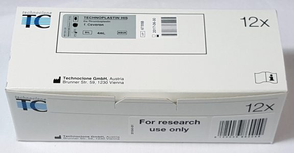 5003010 Technoclone Ceveron Technoplastin Heparin Insensitive HIS prothrombin time (PT) measurement assay detection reagent test kit