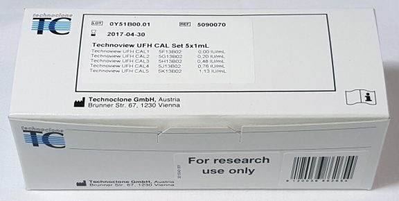 5090070 Technoclone Technoview Unfractionated Heparin UFH Calibrator measurement assay detection reagent test kit