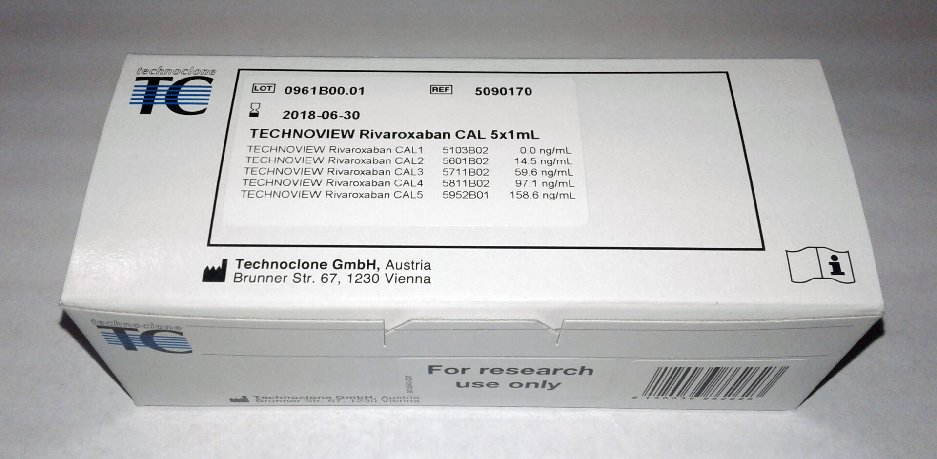 Technoview® Rivaroxaban Calibrator Set - DiaPharma