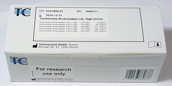 5090171 Technoclone Technoview Rivaroxaban Calibrator High measurement assay detection reagent test kit