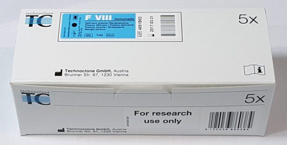 5154002 Technoclone Factor VIII FVIII Deficient Plasma measurement assay detection reagent test kit