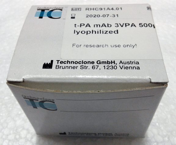 TC21023 Technoclone Tissue Plasminogen Activator tPA Monoclonal Antibody mAb 3VPA measurement assay detection reagent test kit