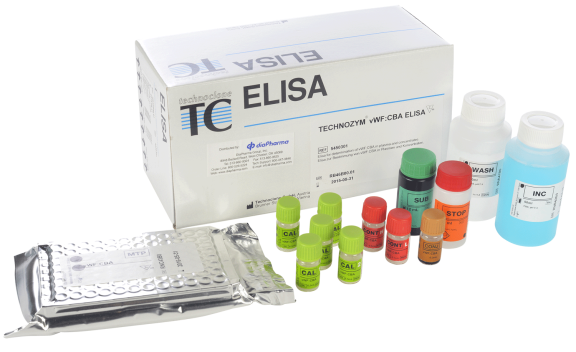 Technoclone Technozym vWF von Willebrand Factor Collagen Binding measurement Assay CBA ELISA